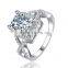 Wholesale 18k solid white gold solitaire diamond wedding couple rings