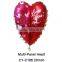 2016 Wholesale Inflatable Three Red Heart shaped I love you Helium Balloon String Hearts Wedding Foil Balloon
