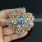 Zinc Alloy Color AB Rhinestone Flower Brooch Pin,Crystal Brooches For Decoration