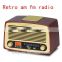 2015 new arrival vintage wooden AM/FM Radio with Alarm Clock bluetooth