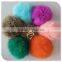 Faux Rabbit fur key chain, pom pom keychain