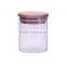 3.3oz small glass packaging glass jar wood lid 100ml