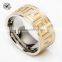 Hot sale custom Stainless steel gold plated Etching carving Pattern ring for men