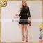 Wholesale Black Premium Lace Panel Tiered Mini Dress For women