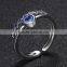 new model wedding ring heart shape blue gemstone setting open ring for women