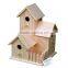 Custom cool wooden bird house, outdoor painted colour wood birdhouse