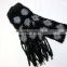 Wholesale female winter knit flower designs hat and scarf sets