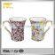 Lead Free gold rim ceramic promotional thermo drinking coffee mug with flower pattern