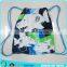 Ocean Shark Design Cotton Velour Full Screen Printed Drawstring Bag Towel