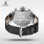 WEIDE Three Time Zones Quartz Stainless Steel Watch Water Resistant Watch Genuine Leather Watch Strap Military Business Men's W