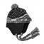 custom fold up fashion winter earflap and tassel baby knitted cap