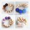 Crochet wood baby bracelet breastfeeding baby ring necklace