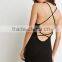 2015 Hot sale summer crisscross strap long backless dress for women, ladies western dress designs