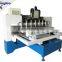 4 axis 3d cnc router engraving machine with 8 heads and 8 rotary cnc router