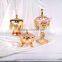 Golden plated glass candy jars