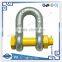 Drop forged alloy steel/carbon steel lifting hoist G2150 D shape shackle(carbon steel)