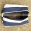 block stripe cotton canvas zipper make up bag small pouch case