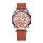 2016 new design watch brand name flower ladies wrist watch leather women fashion watch