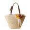 Fancy lady summer straw beach bag with flower,lady straw bag