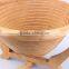 Long Round Handle Swan Bird Shapde Bamboo Wood Folding Fruit Basket Drink Coaster