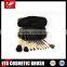 10pcs Travel makeup brush set with black zipper case--factory-supply