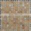 2016 Cheap bathroom mosaic floor tile price, white and black metal marble mosaic