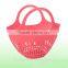 Plastic Storage Basket Fruit Vegetables Shopping Picnic Bin With Handles 2 Sizes