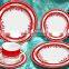 20pcs high quality round ceramic dinner sets with flower printing