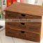 Three Layers Brown Wooden Jewelry Gift Boxes