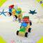 wholesale top sale multifunction pulling train toy stylish wooden pull train toys W05C008