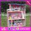 2016 new design children home play toy model wooden doll house kits W06A214
