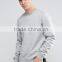 2016 High Quality Custom Long Sleeve Without Hood Crew Neck Grey Men's 80% Cotton 20% Polyester Casual Pullover Sweatshirt