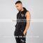 Blackout Mens Gym Sleeveless Hoodie OEM Muscle Bodybuilding Fitted Zip up Hoodie Wholesale Tracksuit Top gym wear