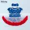USA style two pcs star pattern set Hot sale clothing Independence Day kids outfit