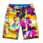 Summer Casual Style Cotton Printed Canvas Short Design Colorful Men Beach Pants