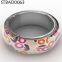 Color Stripe Pattern Jewelry Enamel Bracelet Bangle For Women