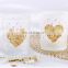 "Heart Of Gold" Gold Glitter Frosted Glass Tea Light Candle Holder For Wedding Baby Shower Party Decoration