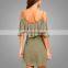 2017 Army Green Summer Girls Spaghetti Strap Mini Dress