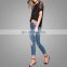 New arrival fashion womens high waisted distress skinny jeans