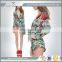 Deep V neck Sexy Chiffon Flower Printing Jumpsuit Short For Lady