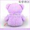 Beautiful bear purple color teddy bear plush toy with scarf