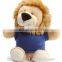 Custom toy bulk sitting stuffed forest animal lion king plush toys with t-shirt