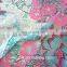 China Suppliers Big Size Lotus Screen Print 100% Crinkle Silk Georgette Sari Fabric India