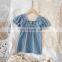 2020 Summer Baby Dress Kids Baby Girls Dress Kids Puff Sleeves Denimn Dress Girls Clothes