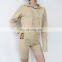 2020 new arrival custom logo sport wear long sleeve crop tops and biker shorts sets