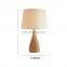 Ad CE Rosh TUV Contemporary Wood Wooden Table Lamp With White Square Drum Fabric Shade Hot Selling Lights Coffee Table