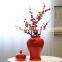 High Temperature New Chinese Handmade Ceramic Ginger Jar Glazed Surface Porcelain Flower Vase With Lid