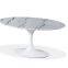 mid century white marble tulip side oval coffee table saarinen table reproduction
