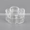 Clear stackable acrylic makeup cotton pad container cotton swab ball pad holder flower shaped make up organizer storage box