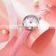 SHENGKE Lovely Lady Watch Arabic Number Index Dila Easy To Cheak Time Luminous Soft Leather Band Japanese Quartz Movement K9005L
